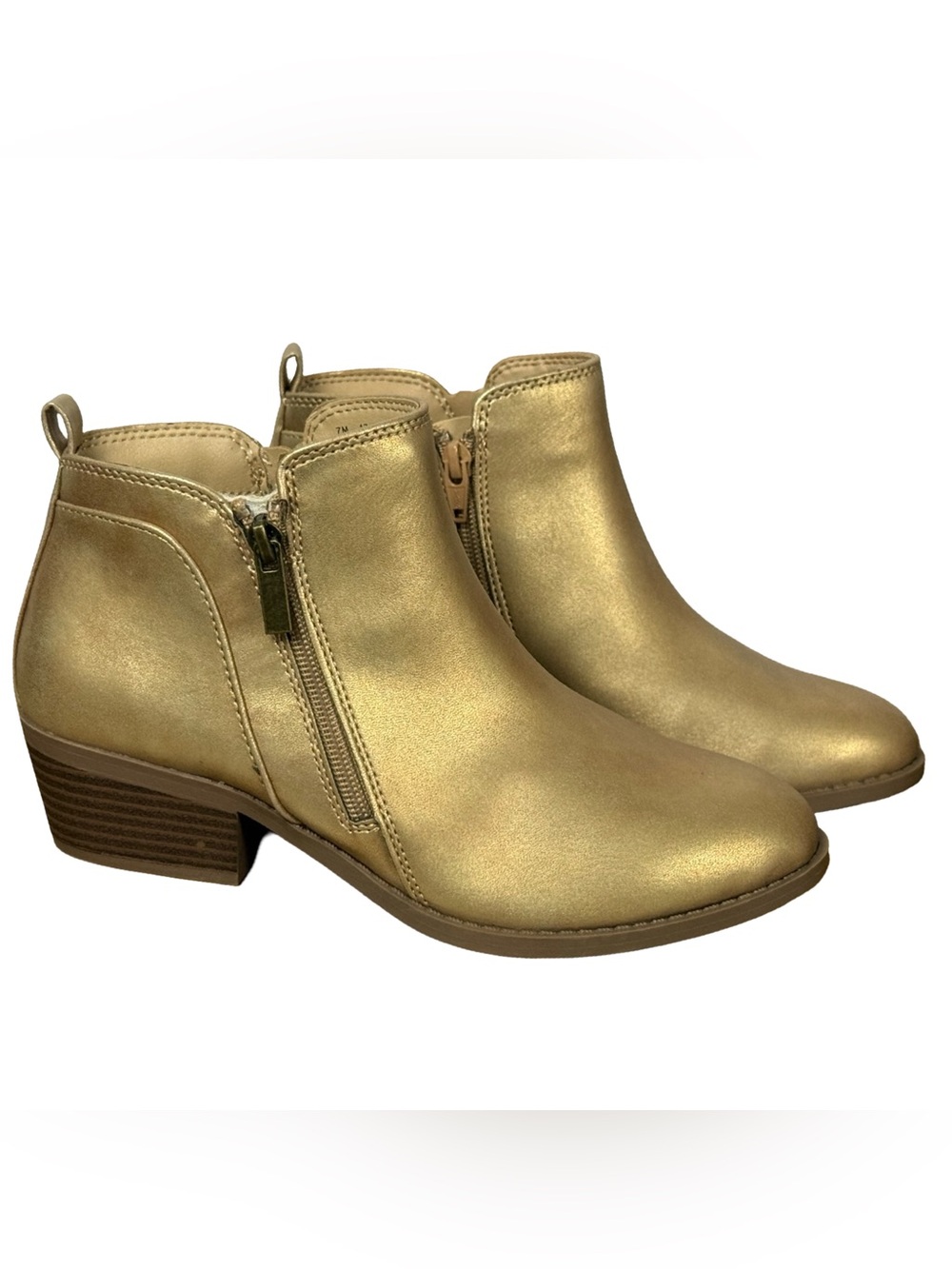 Arizona Jeans Co Women's Ankle Booties Metallic Gold Size 7M
